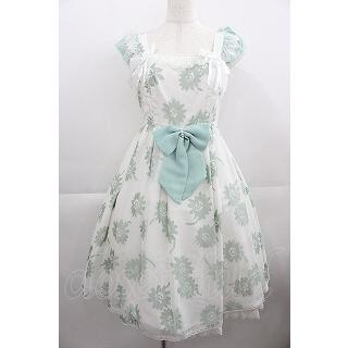 Angelic Pretty / Elegant Floraジャンパースカート 白Xミント I-25  