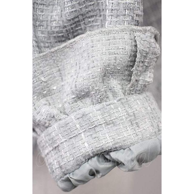 SALE】pium / ドーリーフリルツイードコート グレー T-25-01-24-016-LO 