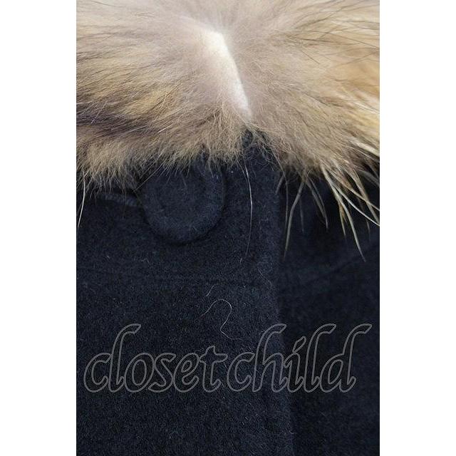 SALE】INGEBORG / 毛皮襟付きコート ブラック T-25-01-31-024-LO-CO-SA