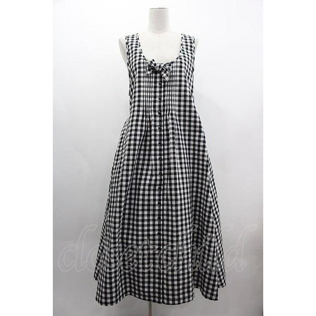 ピンクハウス ギンガムチェック ジャンパースカート PINK HOUSE / ギンガムチェック前開きジャンパースカート ブラック I