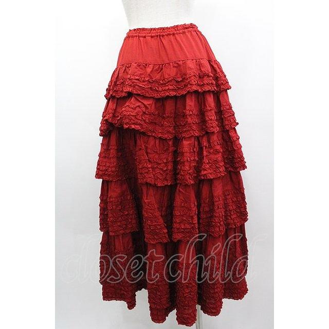 PINK HOUSE / ローンフリルスカート 赤 I-25-03-15-080-LO-SK-HD