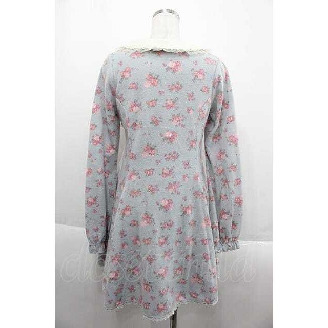 LIZ LISA / ローズフラワープリントミニワンピース サックスXピンクX