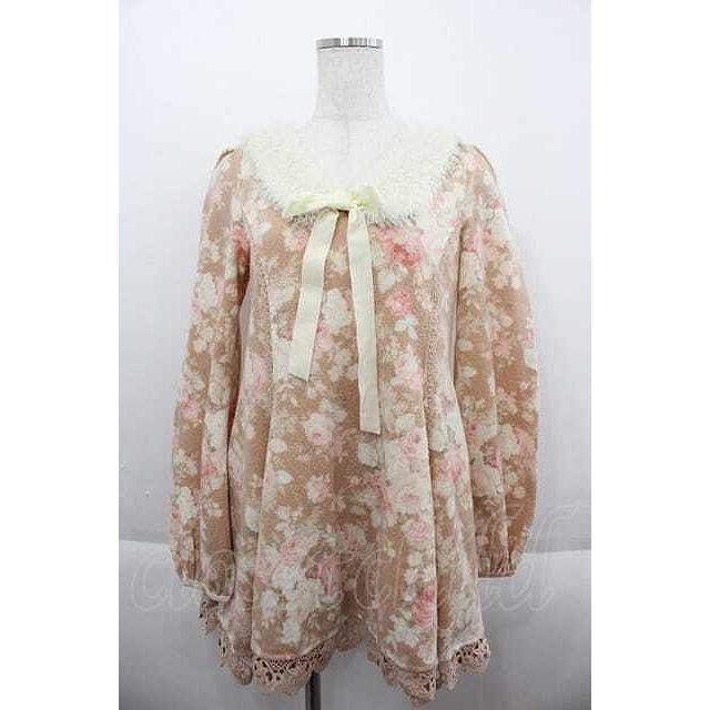 〖当時品〗LIZLISA フラワープリントブラウンミニワンピース 当時品〗LIZLISA フラワープリントブラウンミニワンピース