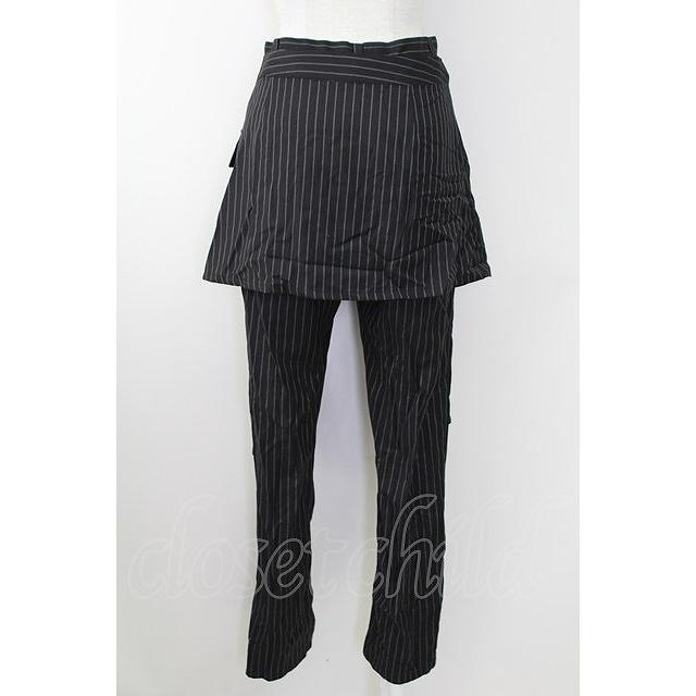 Candy Stripper / LACE UP LAYERED PANTS 2 黒X白 T-25-09-24-033-PU