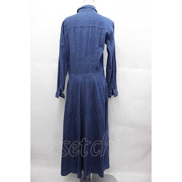 インゲボルグワンピースデニムテンセル INGEBORG / デニムシャツスナップボタンワンピース 青デニム I