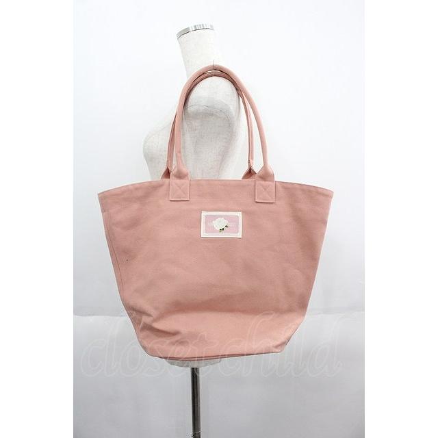 PINK HOUSE / ホワイトローズ刺繍バッグ ピンク I-25-05-19-105