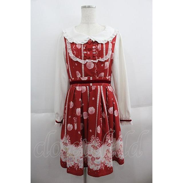 LIZ LISA / Tiny Swan Ballerina柄ワンピース ボルドー I-25-05-19-047