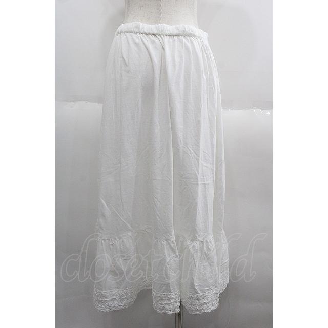 【極美品】PINK HOUSE 裾段々 スカート ピコフリル ホワイト PINK HOUSE / 裾4段ピコフリルスカート 白 I-25-06-08-122-LO-SK-HD-ZI