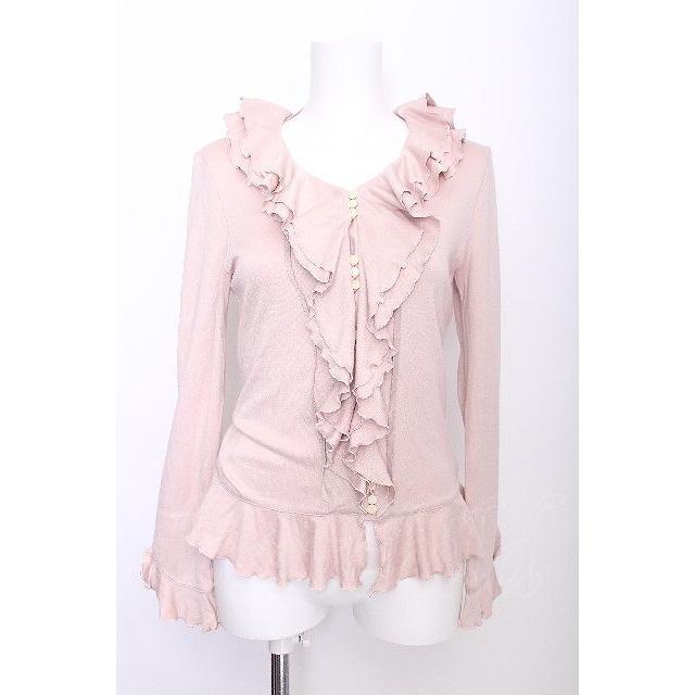 INGEBORG / ダブルフリルカーディガン ピンク S-26-07-14-020-LO-TO-SA 