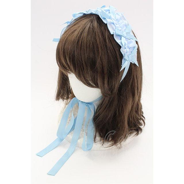 ヘッドドレスNo.179 Chalmiere / フリルヘッドドレス サックス T-25-12-04-036-LO-AC-SA