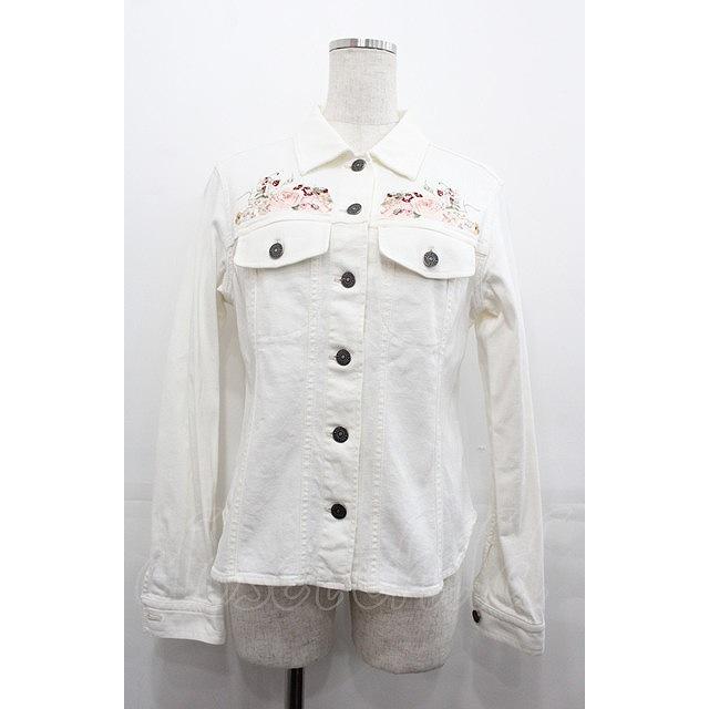 PINK HOUSE / デニム刺繍シャツブラウス 白 I-25-08-04-019-LO-BL-HD