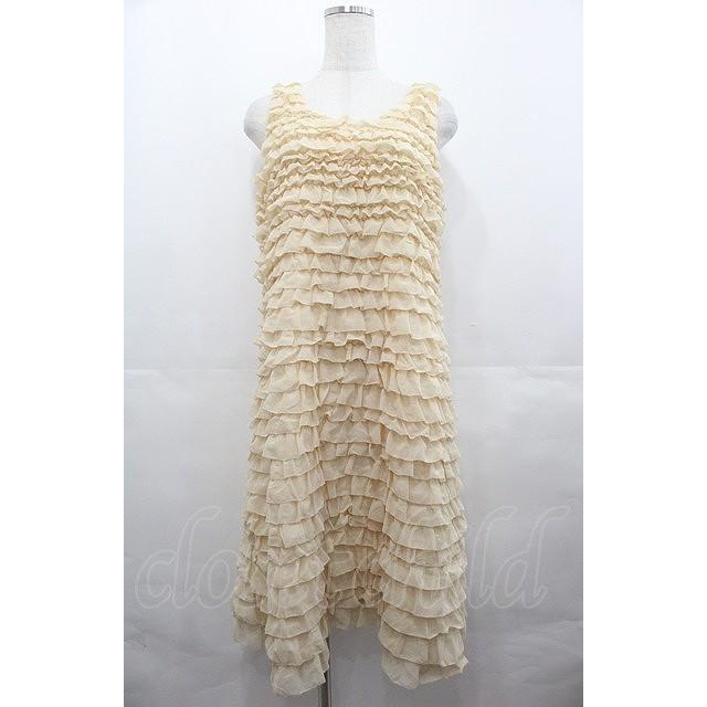 PINK HOUSE ノースリーブワンピース　キナリ PINK HOUSE / ドットピコフリルノースリーブワンピース キナリ I