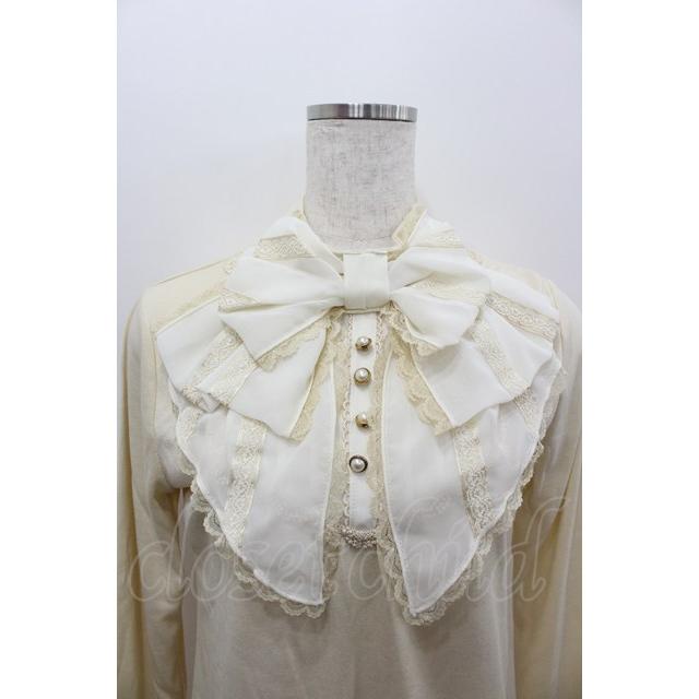 axes femme / レースビッグリボンカットソー アイボリー I-26-02-11