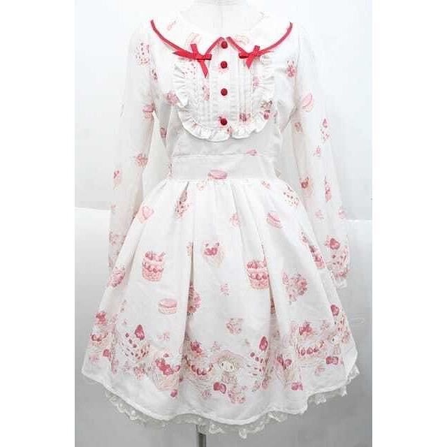 LIZLISA ワンピース LIZ LISA / スイートケーキ柄ワンピース ピンクX赤 I-25-10-10-059-LO