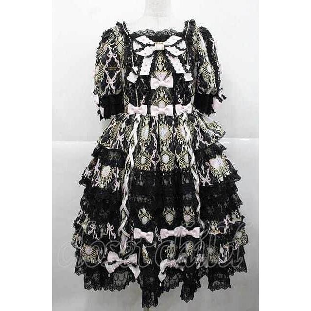 Angelic Pretty / Romantic Jewelry Dress 黒 I-25-11-27-029-AP-OP-SA