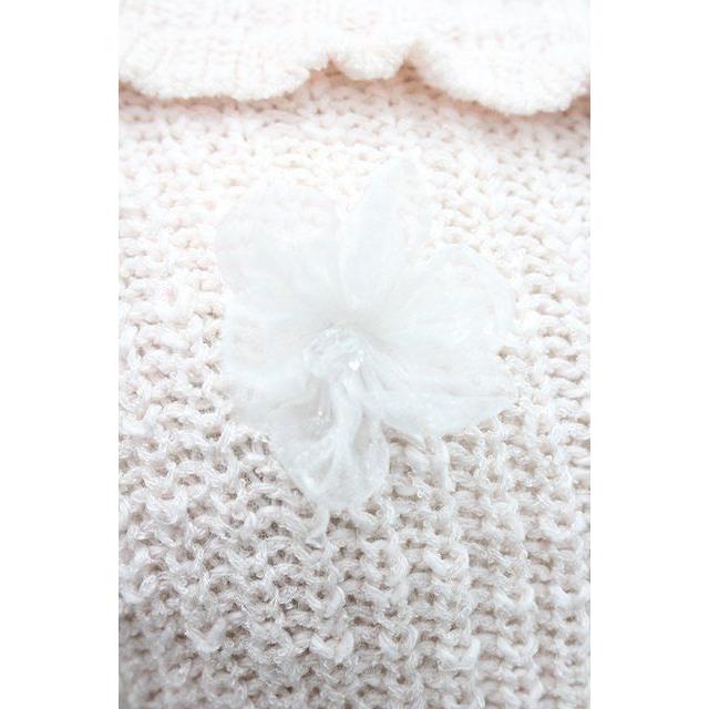 LIZ LISA / フラワーモチーフ付き半袖パフスリーブニットトップス