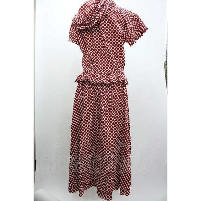PINK HOUSE / ドットフード半袖ワンピース 赤X白 I-26-01-04-049-LO