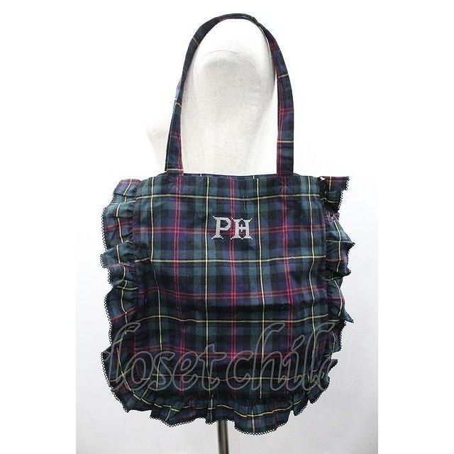 PINK HOUSE / シャギー起毛タータンチェックトートバッグ グリーン I