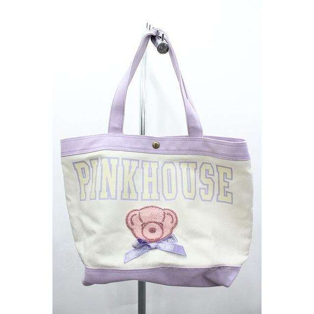 PINK HOUSE / ロゴ＆Teddyワッペン付きバッグ オフxラベンダー I-26 