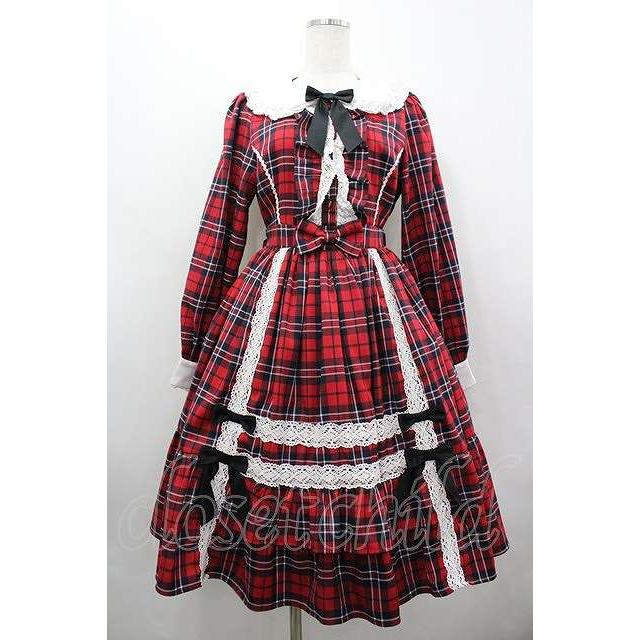 axes femme kawaii アンティークローズ柄ワンピース ボルドー 【公式通販】