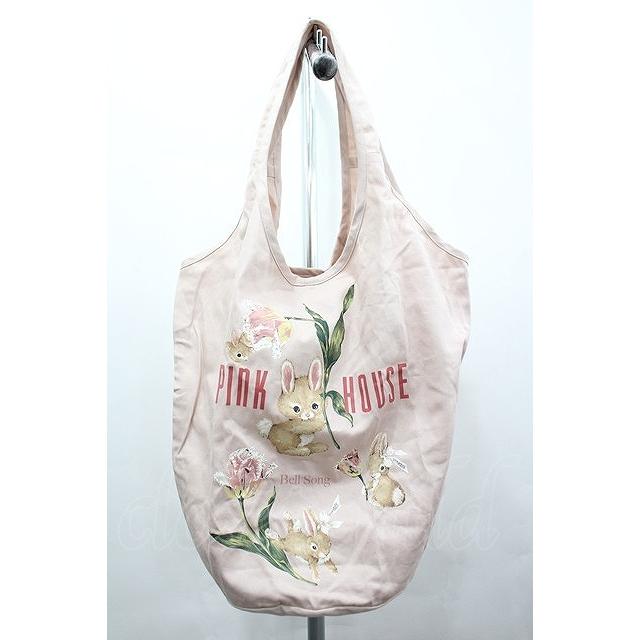 ♡新品未使用ピンクハウス♡ 　 　 　 　チューリップうさぎバッグ PINK HOUSE / チューリップうさぎプリントエコバッグ ピンク I-26-05