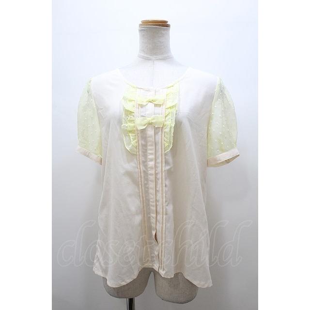 axes femme POETIQUE / ドットシフォンスリーブブラウス Y230930005AXBLSZZT27