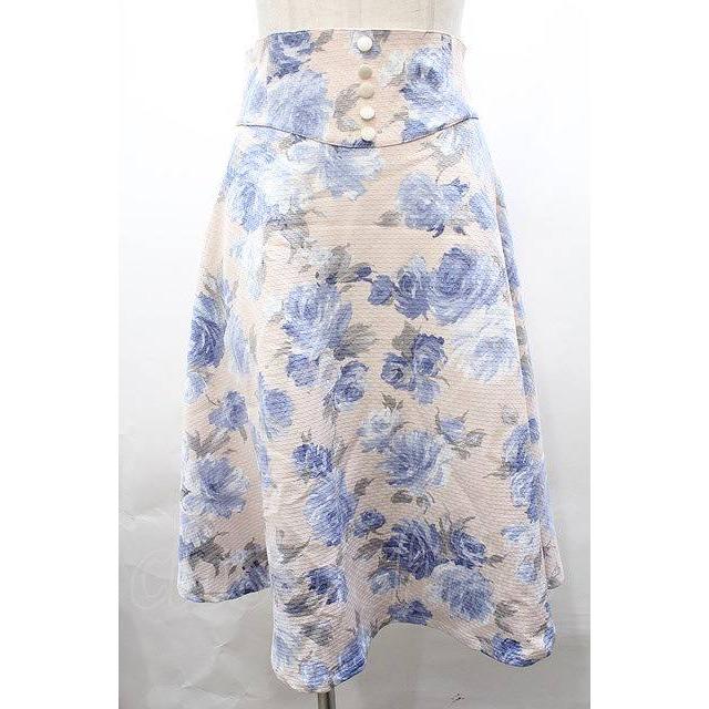 an another angelus / フラワーミディ丈スカート F ピンク Y-23-10-21-131-CA-SK-SZ-ZT285 | 