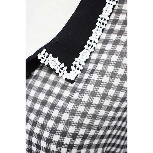 axes femme / ギンガム柄シャツ M 黒 T-24-07-23-007-AX-BL-SZ-ZT268