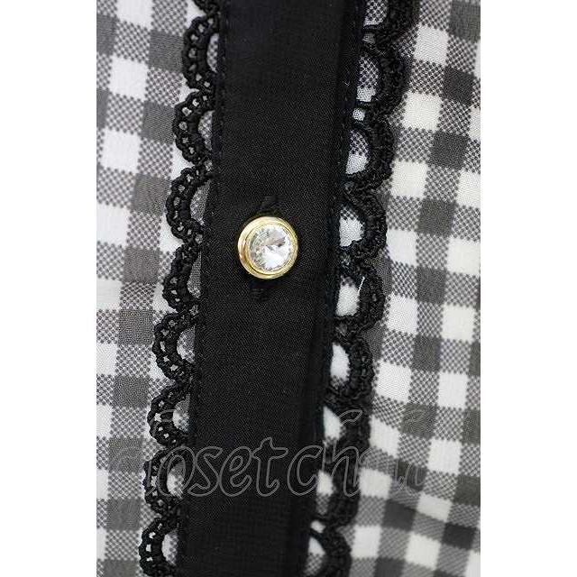 axes femme / ギンガム柄シャツ M 黒 T-24-07-23-007-AX-BL-SZ-ZT268