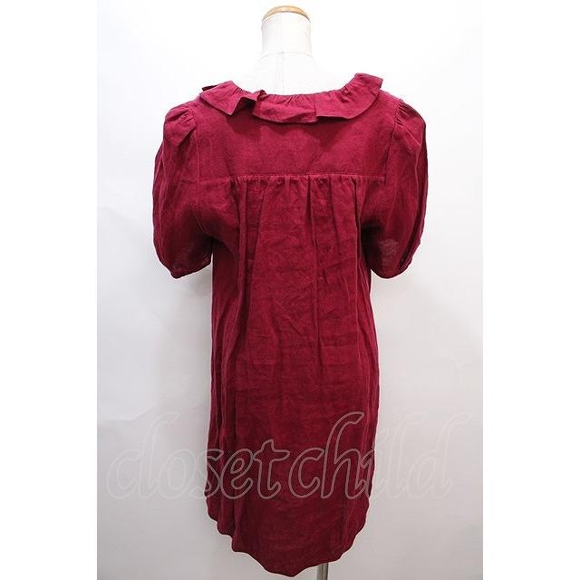 Franche Lippee / ねこボタンワンピース M ボルドー Y-24-06-22