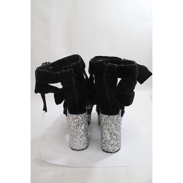 希少✨Swankiss EV laceup velour heels ブラック Swankiss / EV laceup velour heels L 黒 Y-24-05-10-031-CA-SH