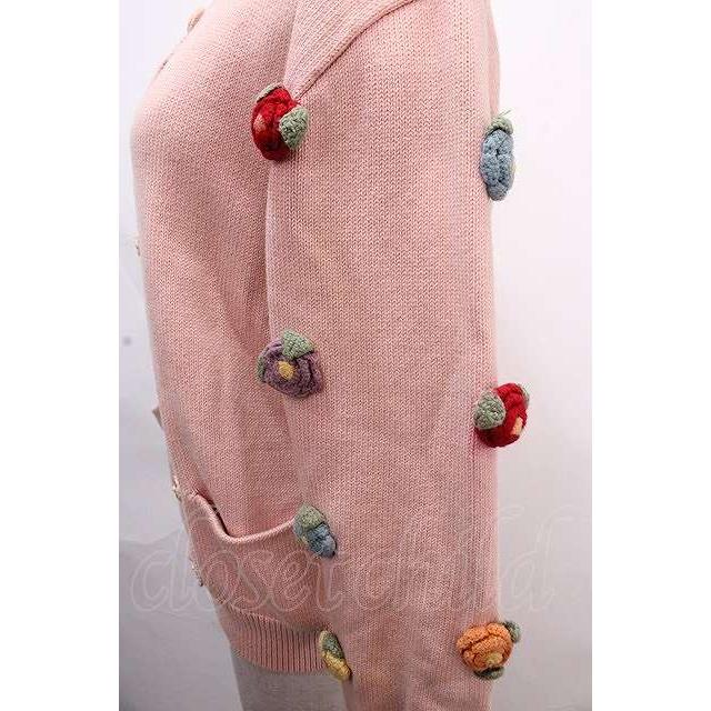 SALE】PINK HOUSE / カラフルカメリアニットカーディガン ピンク Y-24