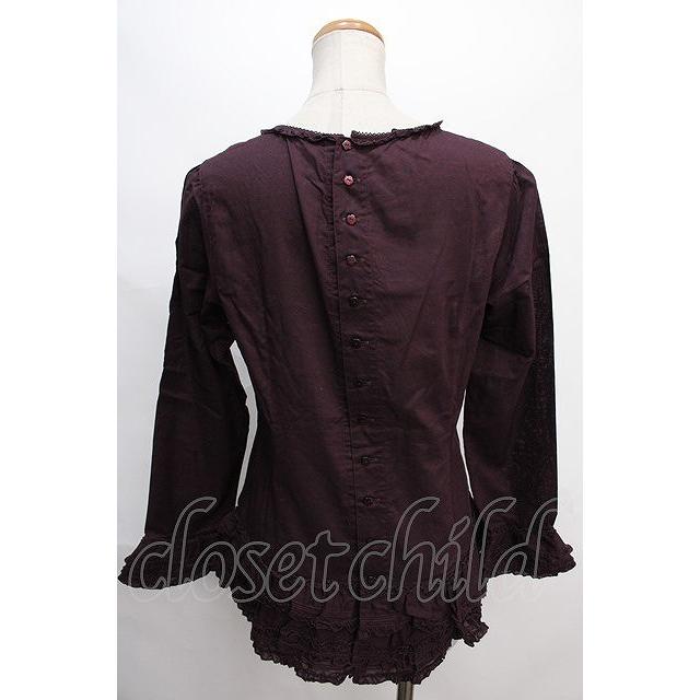 ピンクハウス ピンタックブラウス PINK HOUSE / ピンタックフリルブラウス 紫 Y-24-07-07-039-LO-BL-SZ