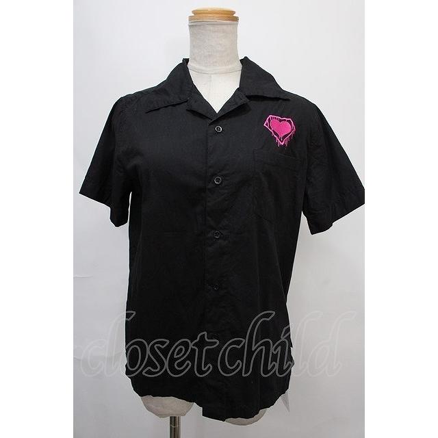 SALE】SUPER LOVERS / 半袖シャツ 黒 Y-24-09-02-050-PU-BL-AS-ZT405 