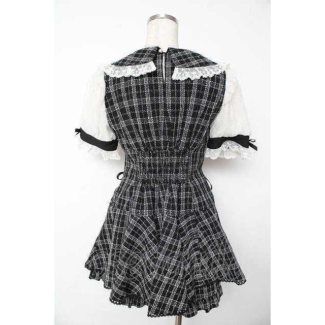 LIZLISA メッセージリボンツイードセットアップ 黒 LIZ LISA / メッセージリボンツイードセットアップ 0 黒 Y-25-11-24