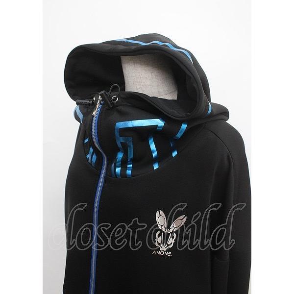 ililil / あのねコラボサイバージャージパーカー F ブラック Y-25-03