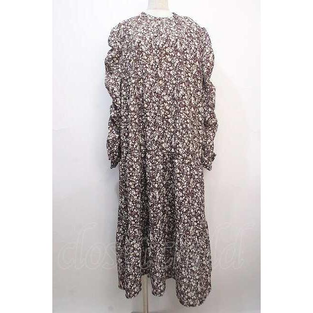 SALE】axes femme / 小花柄ティアードワンピース LL 茶 Y-25-04-20-106