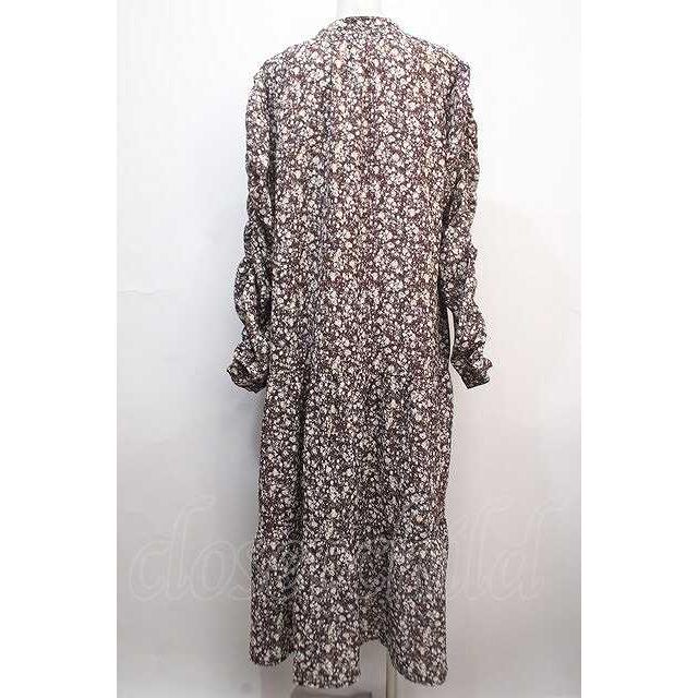SALE】axes femme / 小花柄ティアードワンピース LL 茶 Y-25-04-20-106