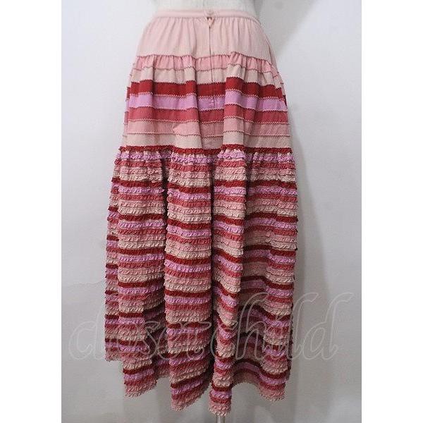 WONDERFUL WORLD / 配色ピコフリルローンスカート ピンク Y-25-07-11