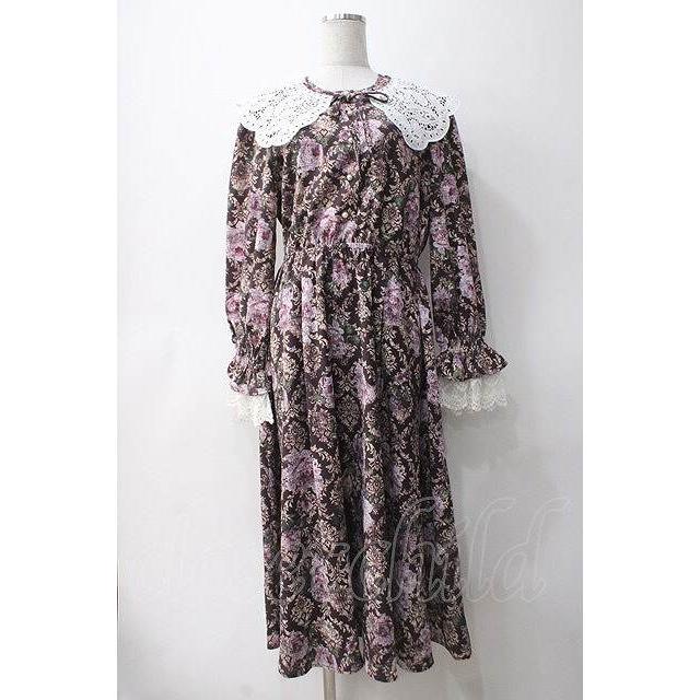 axes femme NOSTALGIE / クラシックローズワンピース ワイン Y-25-05
