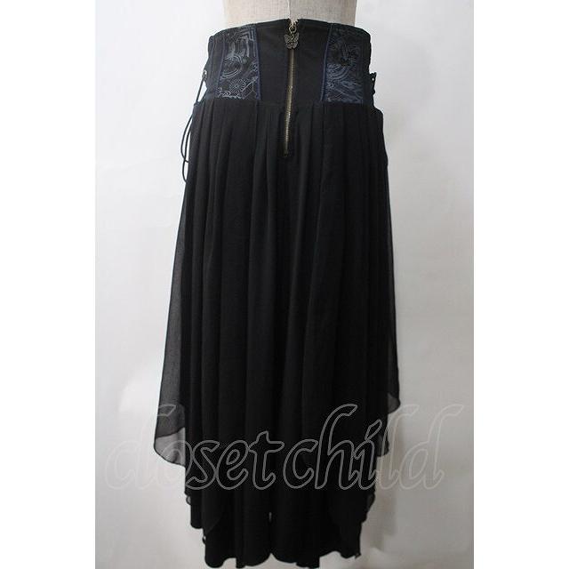 Ozz oneste / 袴デザインスカート 黒×紺 Y-25-05-25-191-OO-PA