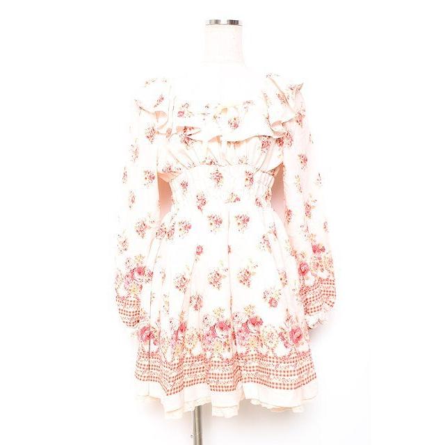 LIZ LISA / 花柄チェックワンピース 0 ピンク Y-25-12-08-022-LO-OP-SZ