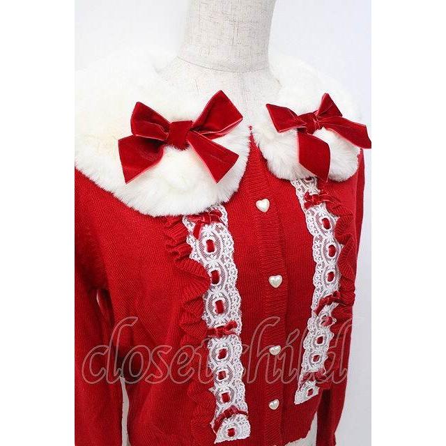 LIZ LISA / 襟付ファーカーディガン 0 アカ Y-25-09-29-170-LO-TO-SZ