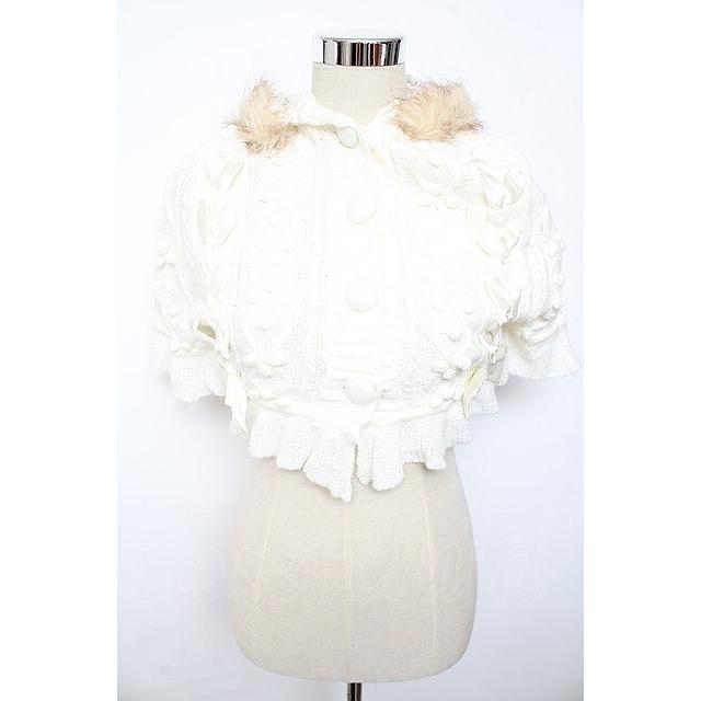 LIZLISA フード付き ニット ポンチョ リズリサ LIZ LISA / フード付きニットポンチョケープ 0 アイボリー Y-25-10-10