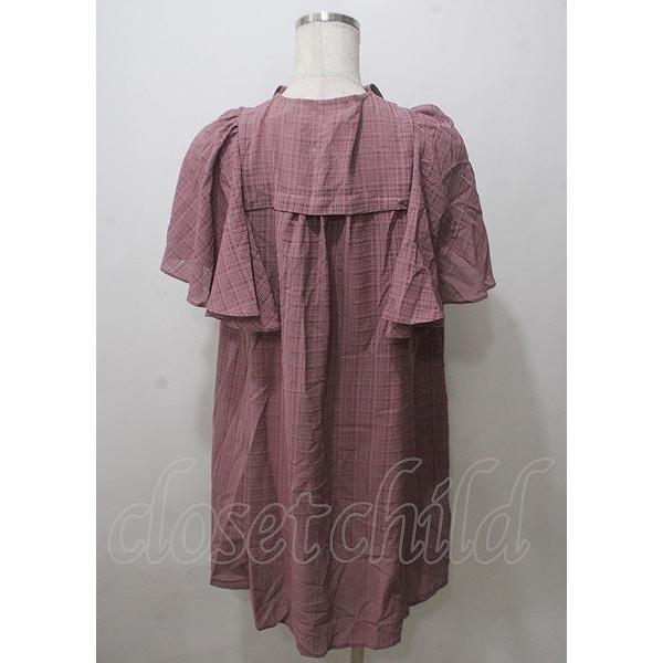 axes femme / シアーチェックケープ風ワンピース F ピンク Y-25-07-12