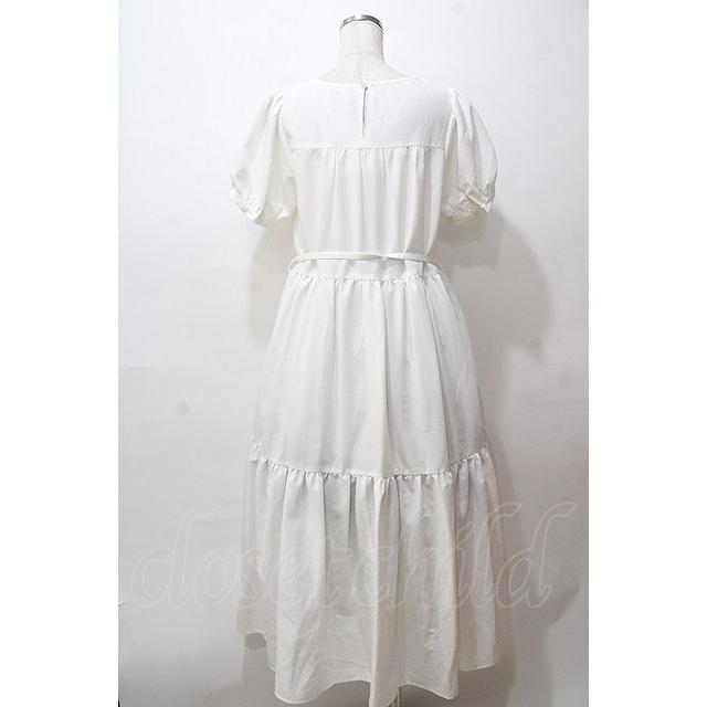 axes femme POETIQUE / ティアードロングワンピース 白 Y-25-08-15-115