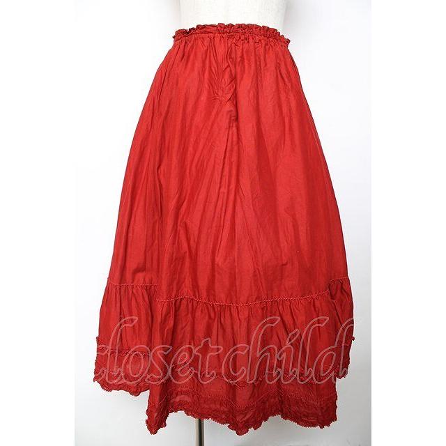 PINK HOUSE / ピコフリルローンスカート 赤 Y-25-12-08-097-LO-SK-SZ