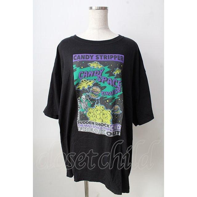 キャンディストリッパー　グラフィックTシャツ 黒 SALE】Candy Stripper / バーガーショップキャンディBIG Tシャツ 黒 Y