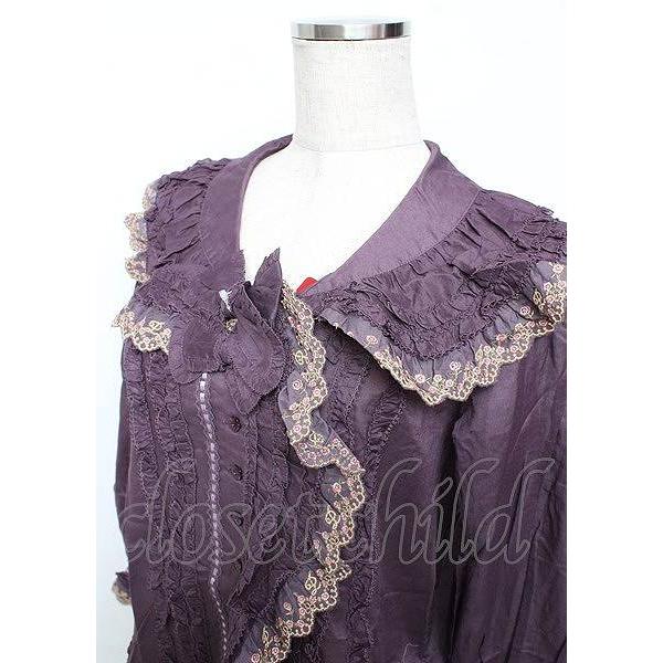 PINK HOUSE / ドイリーレース使いブラウス F パープル Y-25-10-07-014