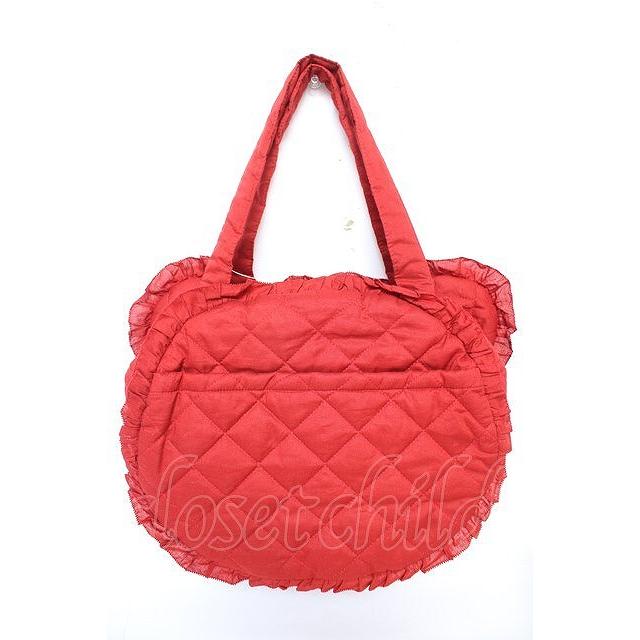 PINK HOUSE / Teddyシルエットフリルバッグ 赤 Y-25-12-18-013-LO-BG